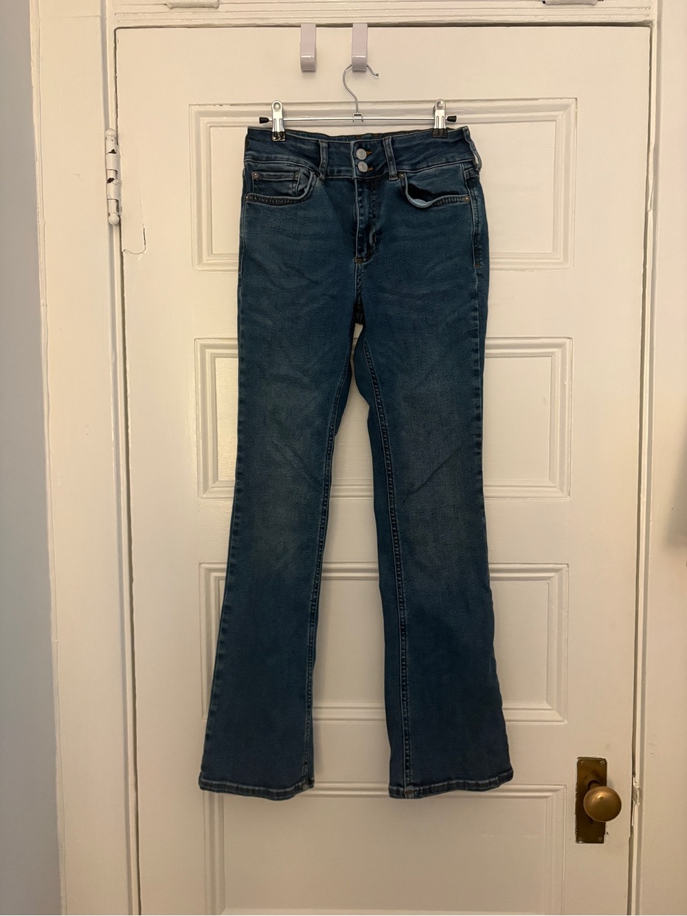 We The Free Mid-Rise Dark Blue Flare Jeans